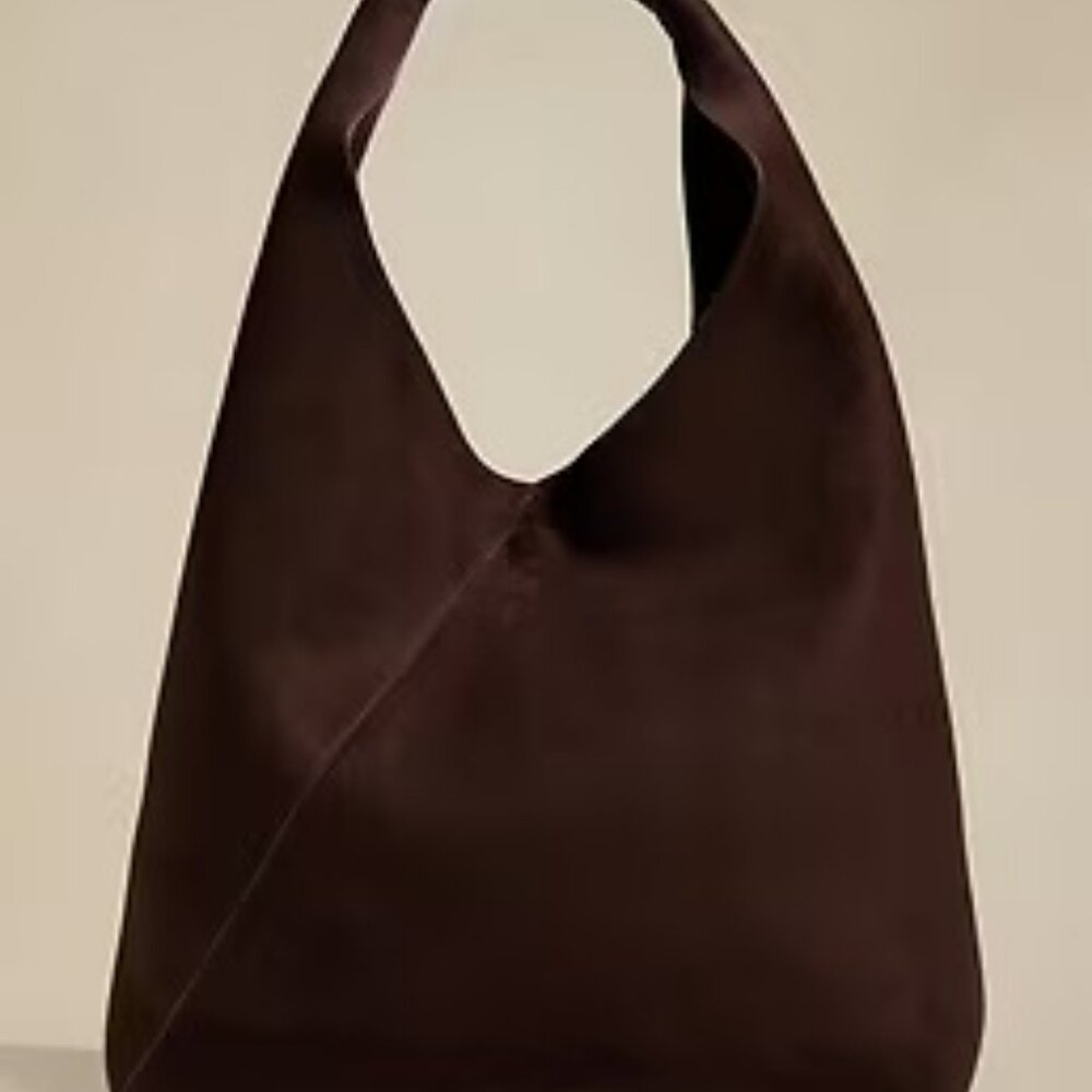 NWT Banana Republic Vegan Suede Slouchy Tote in Rich Chocolate - Gorgeous Bag! - Picture 2 of 6